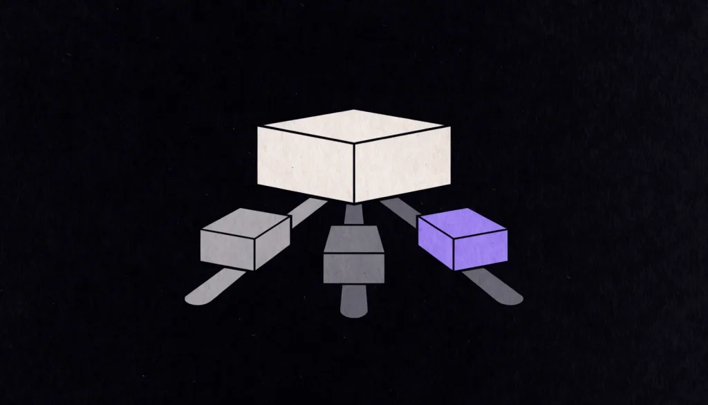 One order box splitting into three boxes on separate routes