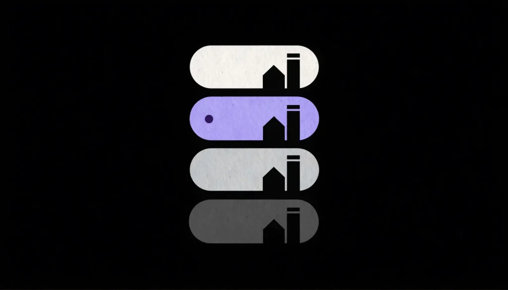 A list of saved address cards with one selected